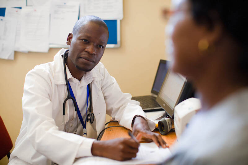 doctor talking to patient