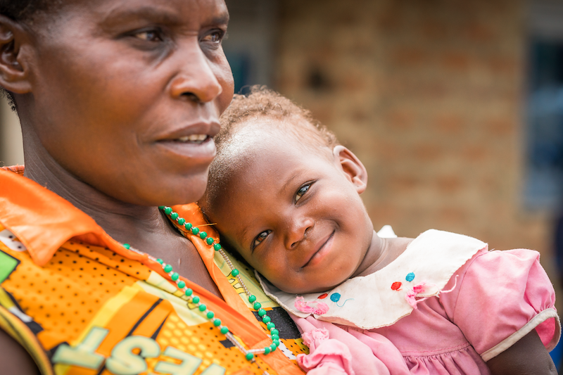 African mother with baby