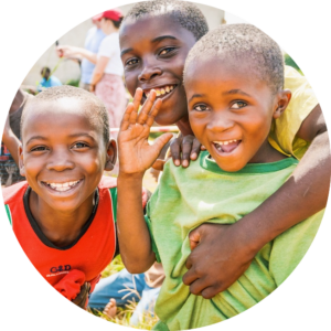 Three smiling African boys